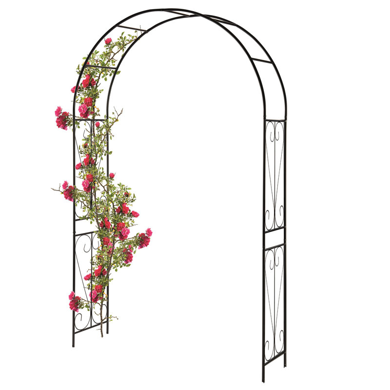 Adaleen 135cm W x 39cm D Metal Arbour in Black