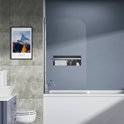 31"X55" Bathtub Screen Framless Shower Door Tempered Glass Shower Panel