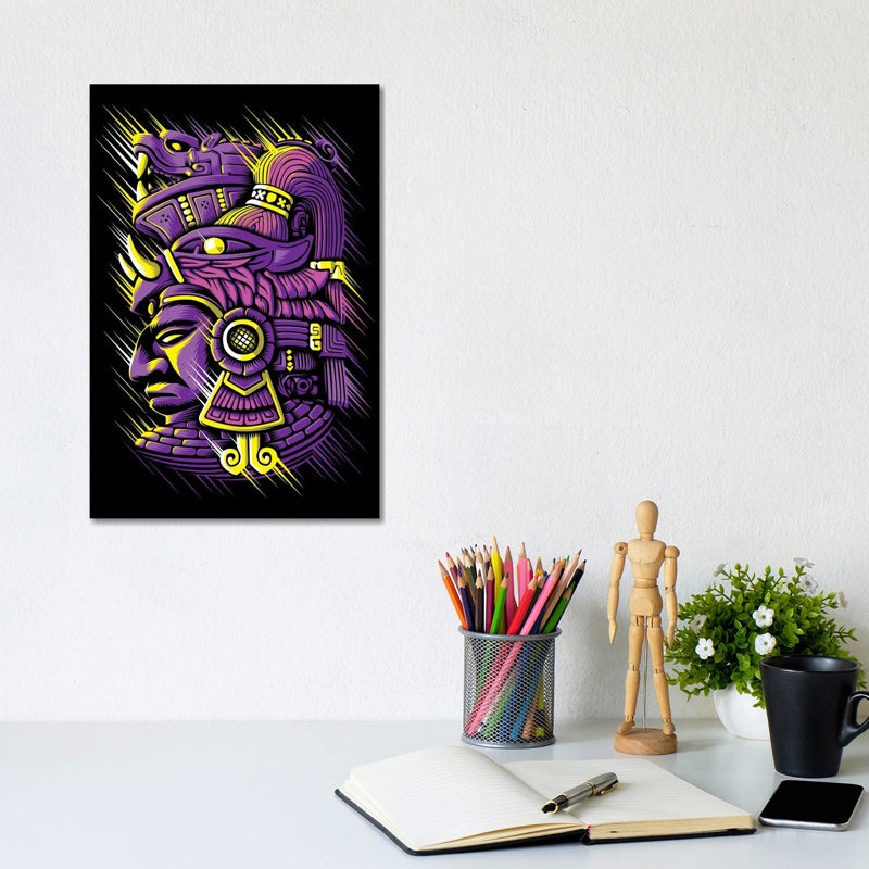 Retro Aztec by Alberto Perez - Wrapped Canvas Print, 20.32 cm H x 30.48 cm W