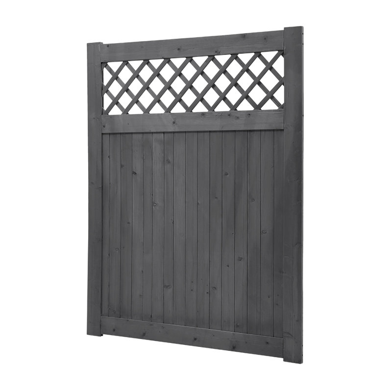Solid Wood Gate Fencing, 150cmH x 120cmW x 3cmD, Grey