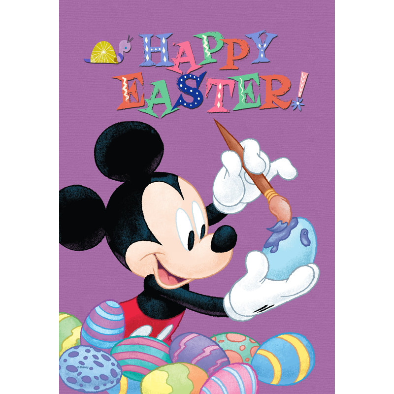 Drapeau Disney Mickey, Joyeuses Pâques, 28 po x 40 po, produit Disney sous licence officielle, porte-drapeau vendu séparément