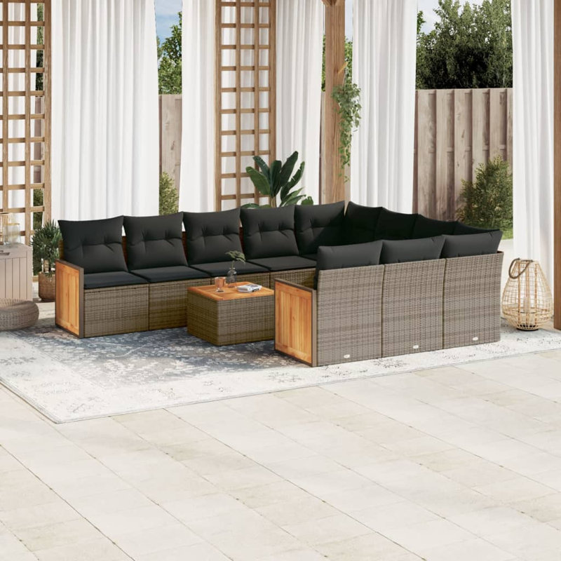 Ensemble de canapé de jardin Vidaxl gris
