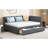 Upholstered Daybed Frame With 2 Storage Drawers Sofa Bed Frame No Box Spring Needed, Linen Fabric-525325931