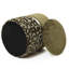 Pouf de rangement rond de 38 cm avec bande métallique, vert olive-210594734