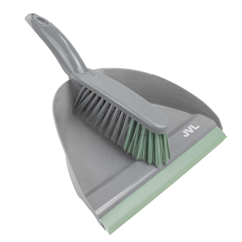 JVL Dustpan and Brush Set, Grey