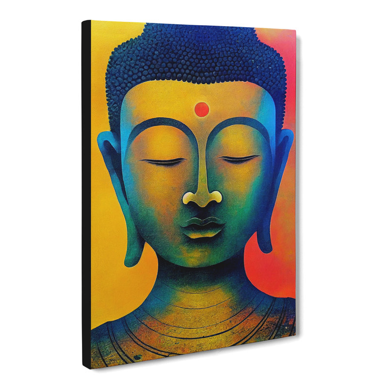 CAN-V0523-307X Buddha Painting Collage - Wrapped Canvas Print, 50cm H x 35cm W