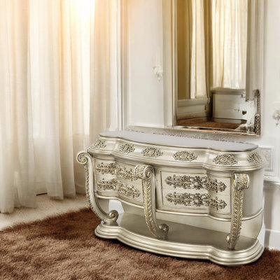 Sotera 4-Drawer Dresser in Champagne and Gold