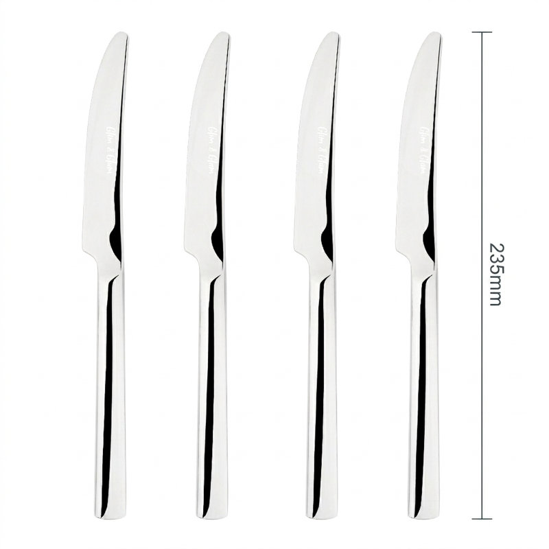Cutlery Sets Stainless Steel 18/8 Dinner Knife 4pc Set Catering Simplicity