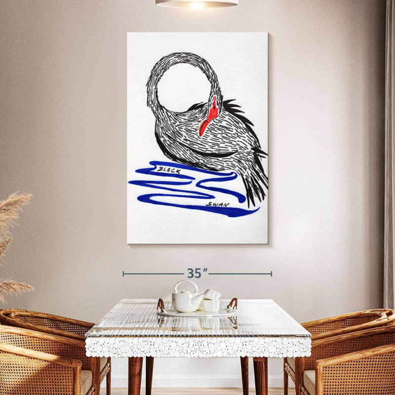 Brampt Wild Black Swan, 51" H x 34" W