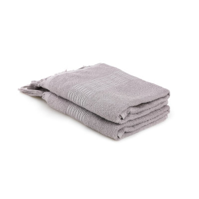 Ensemble de serviettes à main 100% coton de qualité supérieure (2 pièces), gris doux, 19,7 x 35,4 pouces | 270 g / m² Capacité d'absorption | Lavable à la machine à 104 ° F | Idéal pour la salle de bain, la salle de sport et le spa, confort luxueux et durabilité