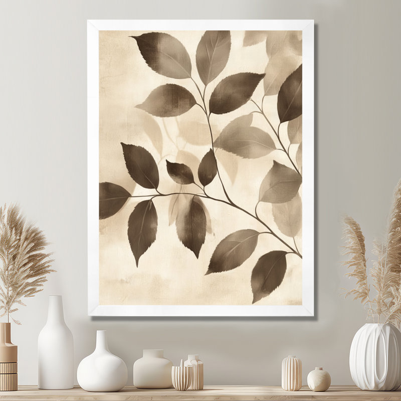 Ria - Floral Canvas Prints, 32" H x 24" W, Picture Framed, White