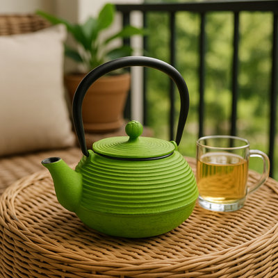 Pedigo 20 oz. Kyusu Cast Iron Teapot Japanese Tetsubin with Removable Stainless Steel Infuser Basket for Loose Tea Leaf or Tea Bags