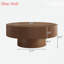 Table basse ronde moderne avec rainures, plateau de table épais et base robuste-380910948