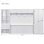 Grand lit escamotable avec rangement en MDF blanc compact