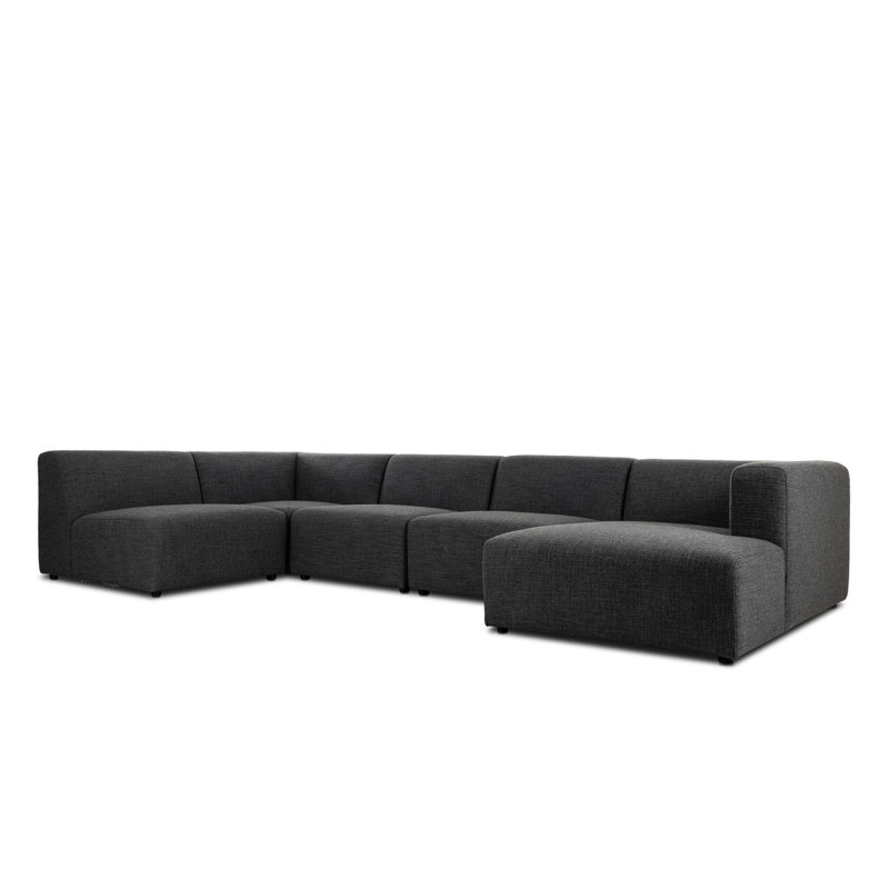 Lawndale 5PC Sectional W/ RAFC-Napa Sandstone, Left Hand Facing, Fayette Cloud Polyester Blend