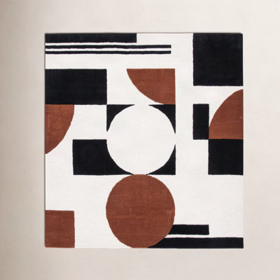 Antoni Handmade Wool Ivory/Black/Brown Rug