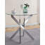 Table basse avec pieds en métal croisés et plateau en verre trempé-105287990