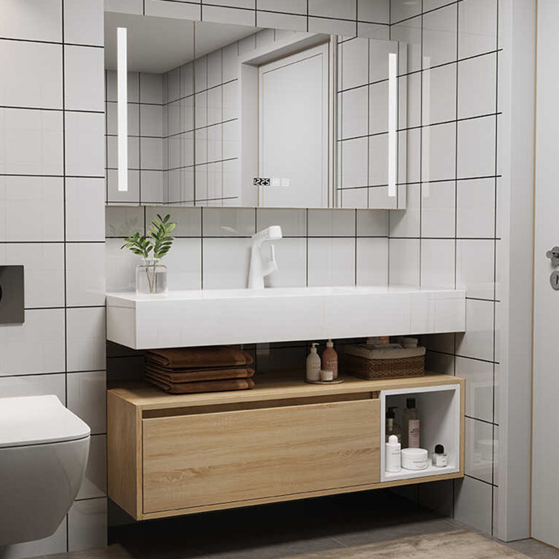 Japanese light luxury simple bathroom cabinet