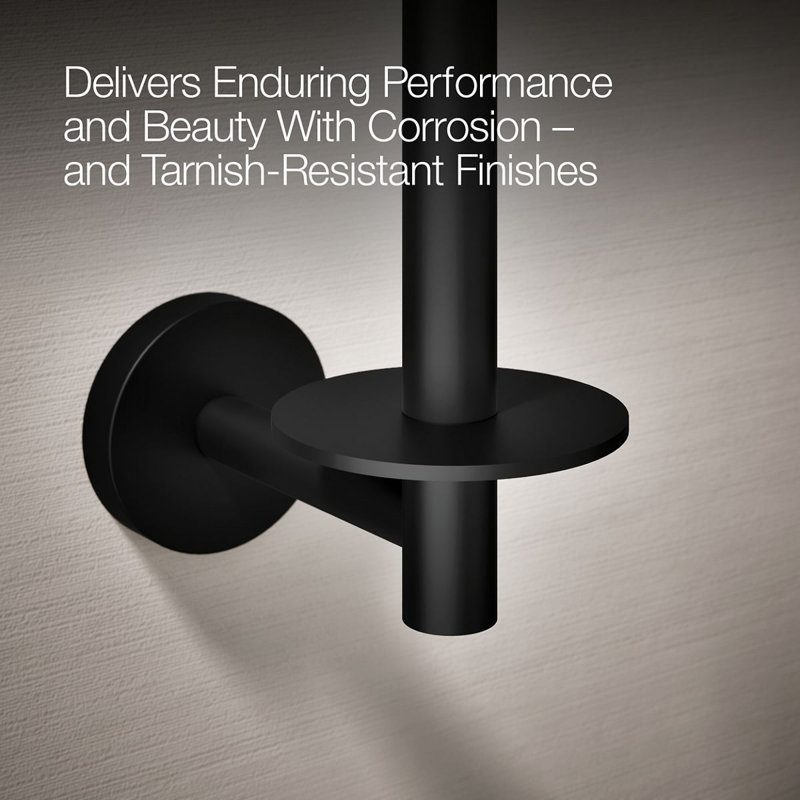 Elate rVertical Toilet Paper Holder, Wall-Mount Bathroom Toilet Paper Holder, Matte Black