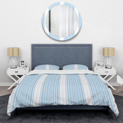 Blue White Stripe Magic I - Glam Duvet Cover Set