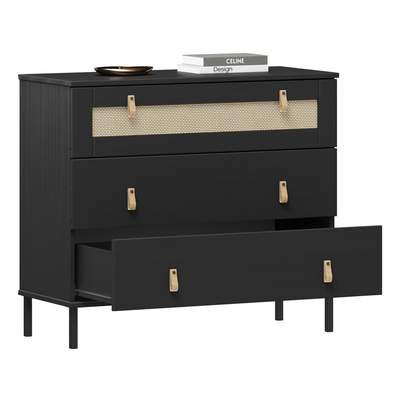 Burslem 90cm Solid Wood Sideboard, Black