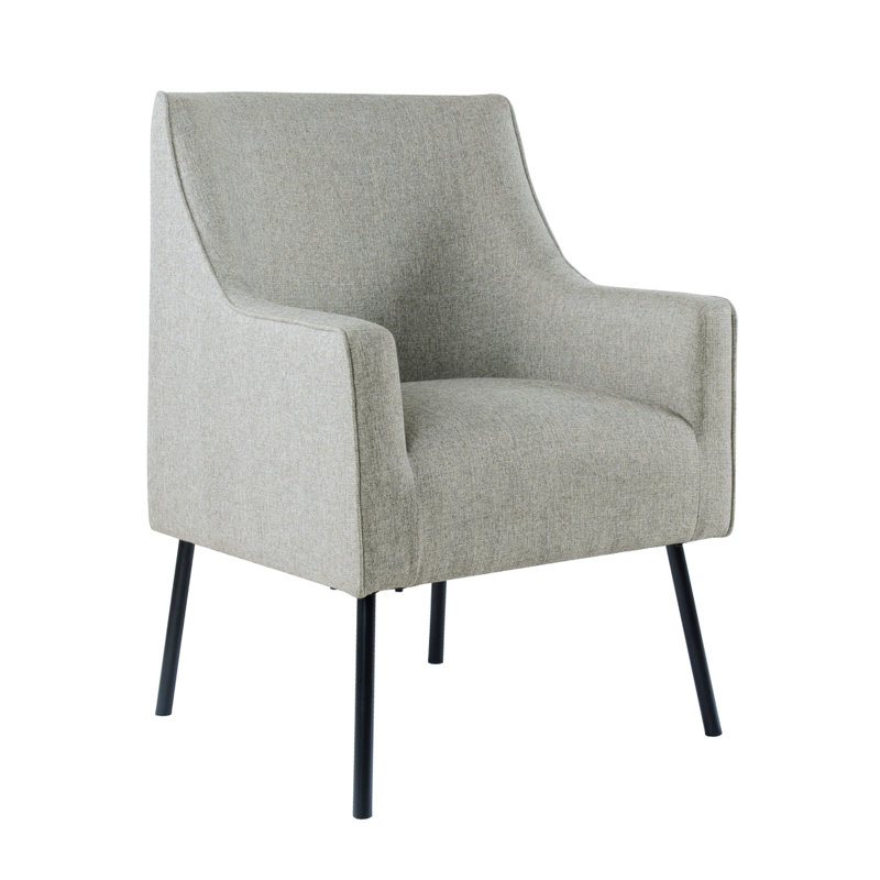 Chaise d'appoint Sune, velours vert foncé doux et pieds en métal noir mat, Polyester gris clair