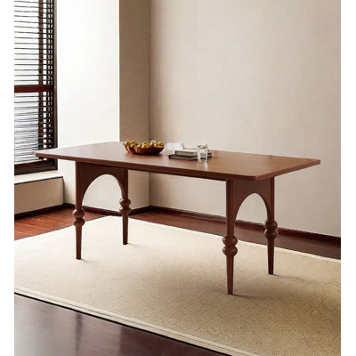 Rectangular French-style retro all-solid-wood dining table