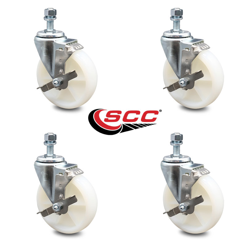 Roue pivotante avec roulettes à tige filetée de 12 mm avec frein SCC
