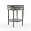  Sampson 22 po W Table d'appoint ronde à 1 tiroir en bois avec tablette inférieure ouverte, gris-967724271