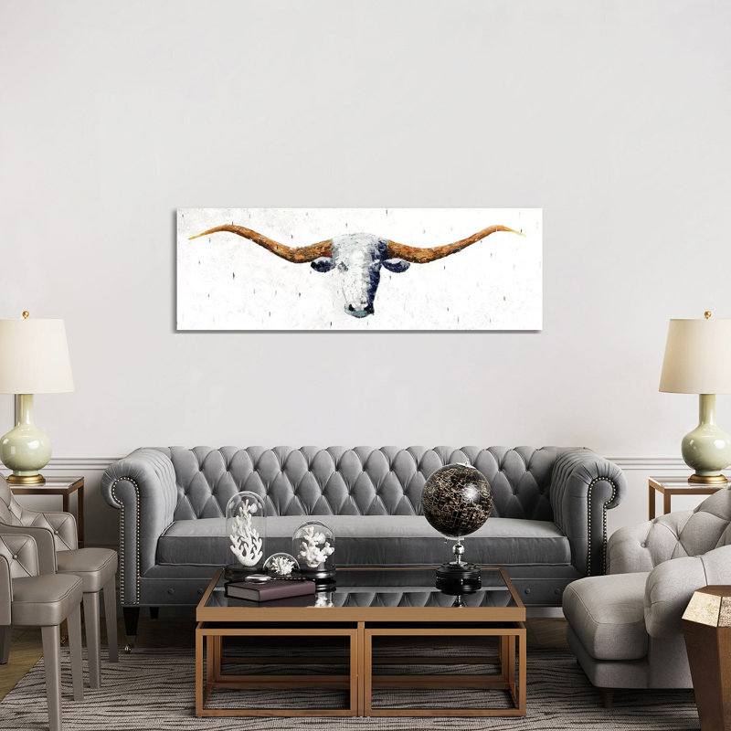 Giclée sur toile tendue Longhorn, H 20 po x l 60 po
