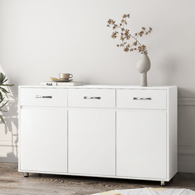 Storage Chest Of Drawers Side Cabinet, Entry Console Side Table With Three Drawers And Three Doors, Suitable For Kitchen, Living Room, Office. by Latitude Run