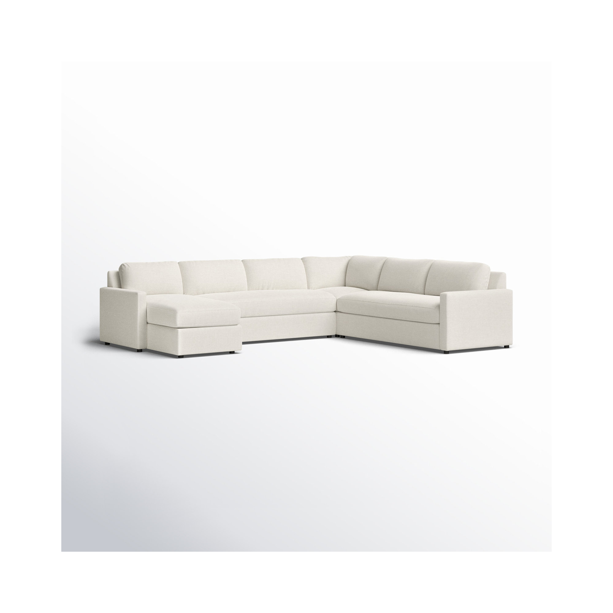 Damari Upholstered U-Sectional, Left Hand Facing, Nomad Snow Crypton® Chenille