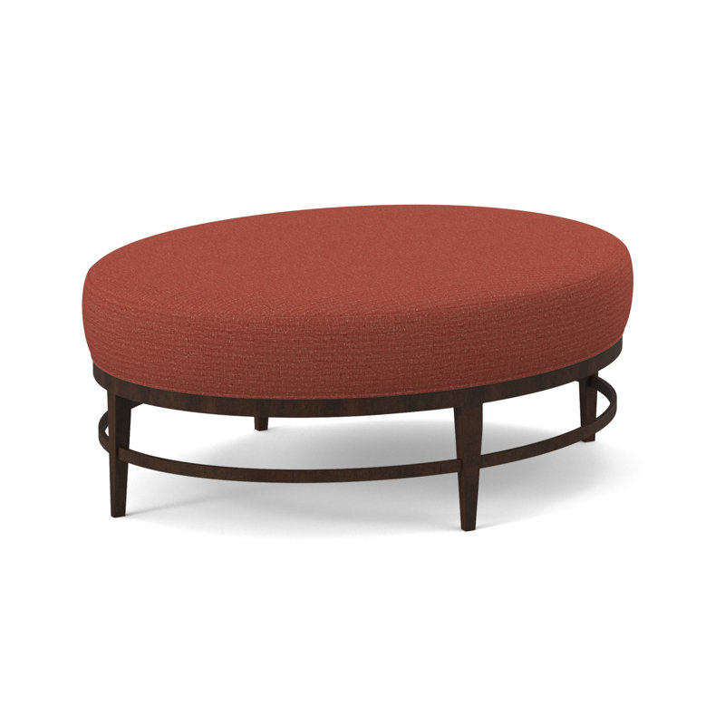 Elliptic Oval Ottoman, American Walnut, Libby Linen