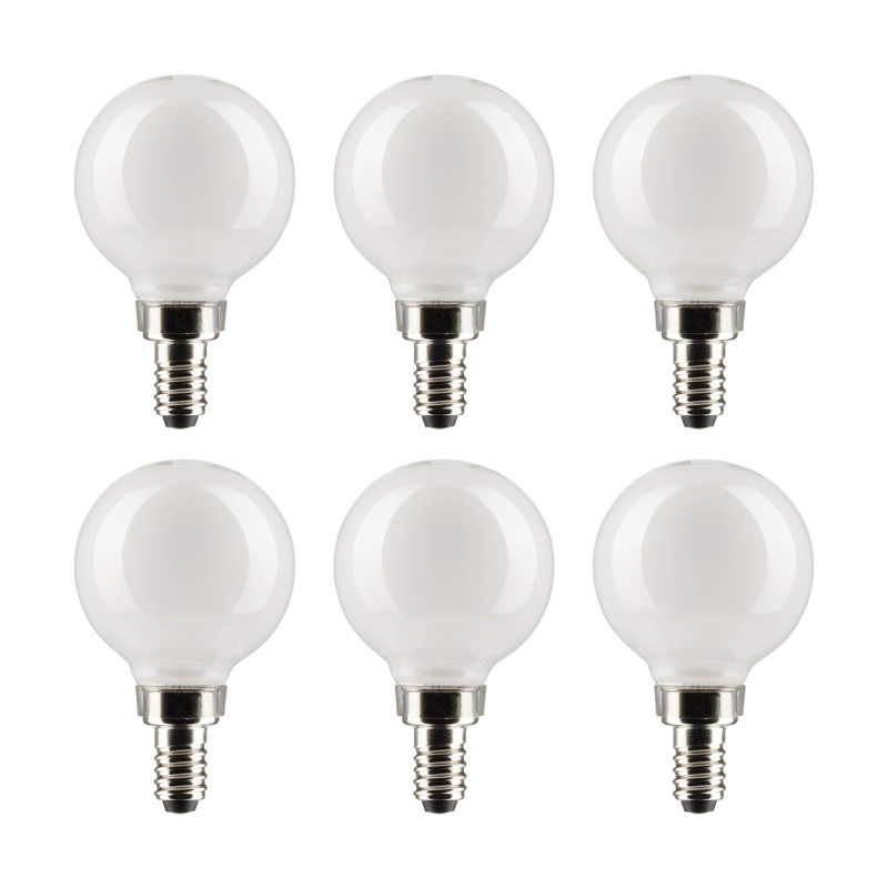 5.5 Watt (60 Watt Equivalent), G16.5 LED, Dimmable Light Bulb, Warm White E12/Candelabra Base, 2700K