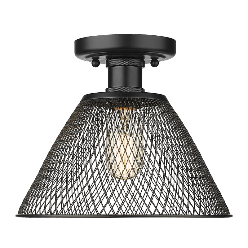 Plafonnier semi-encastré 1 lumière 8,25 po Searcy, Noir mat