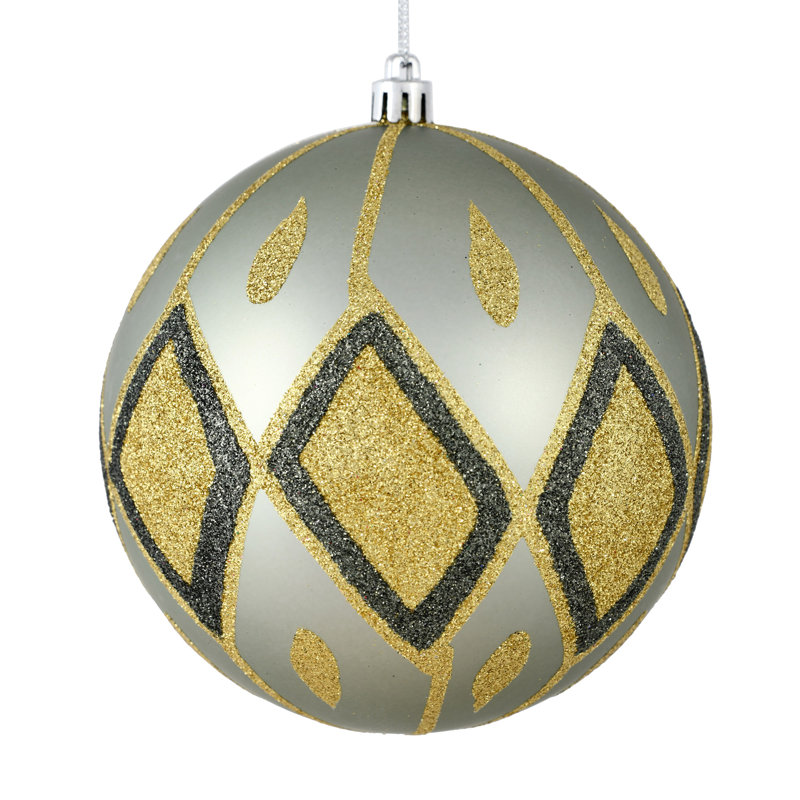 Ornement boule de diamant pailleté mat, Fer forgé
