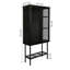 Armoire industrielle avec 2 portes grillagées en métal et tablettes réglables et tablette inférieure