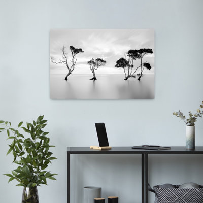 Art contemporain, paysage paisible côtier serein et tranquille