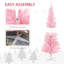 Arbre de Noël artificiel mince 5 pi avec branches réalistes rose 5 pi-1018606931