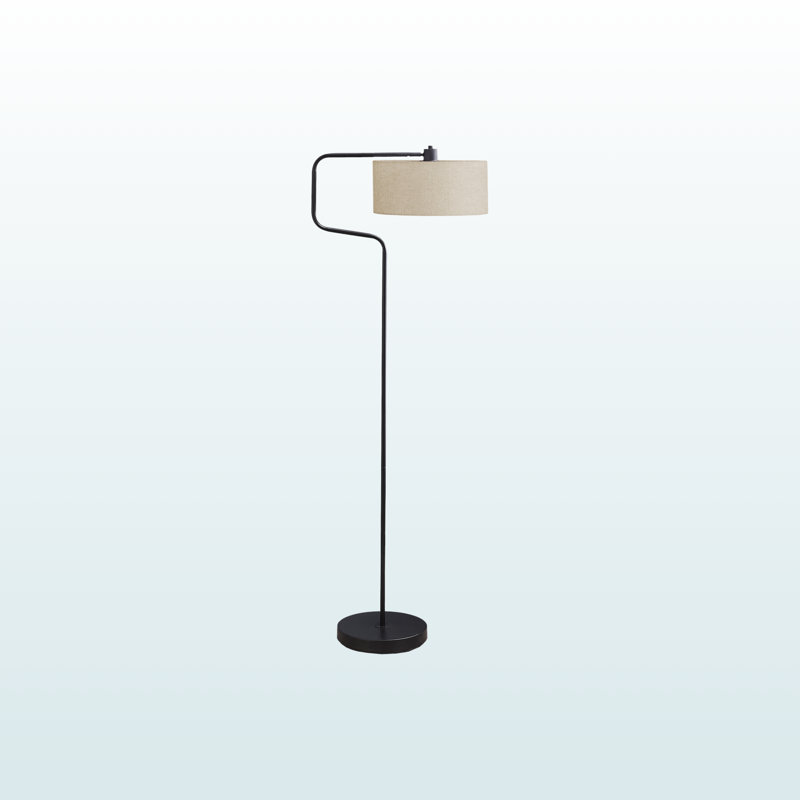 Neilan Modern Contemporary Black Metal Floor Lamp
