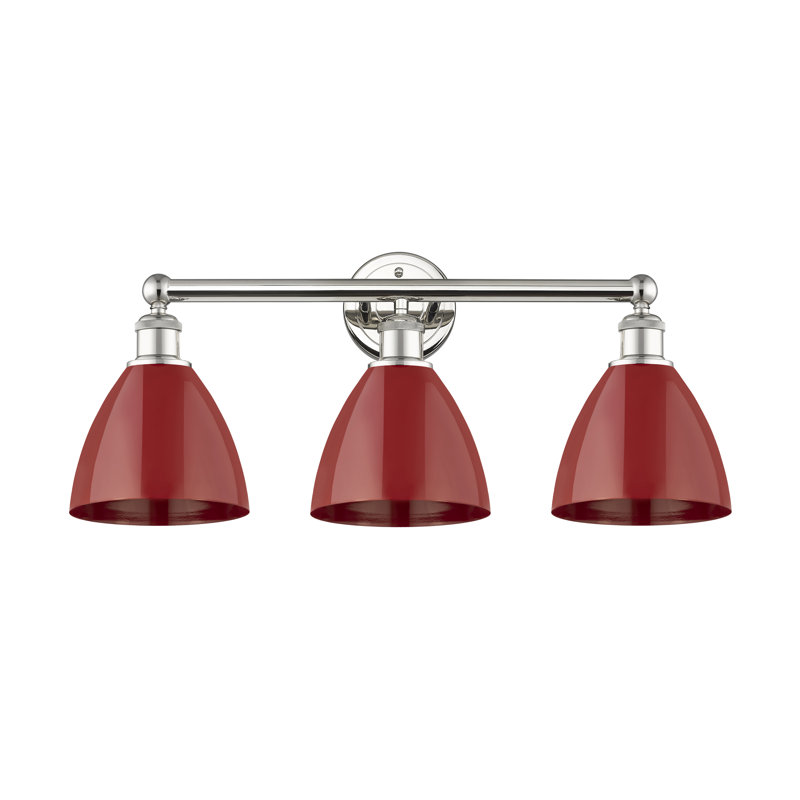 Anglie 3 - Light Dimmable Vanity Light, Red, Polished Nickel