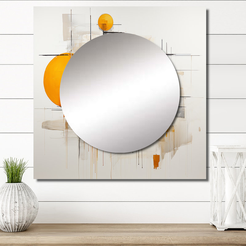 Poetry Of Possiblities Vintage Watercolor II - Abstract Large Square Mirror Wall Decor For Bedroom, 29" x 29"