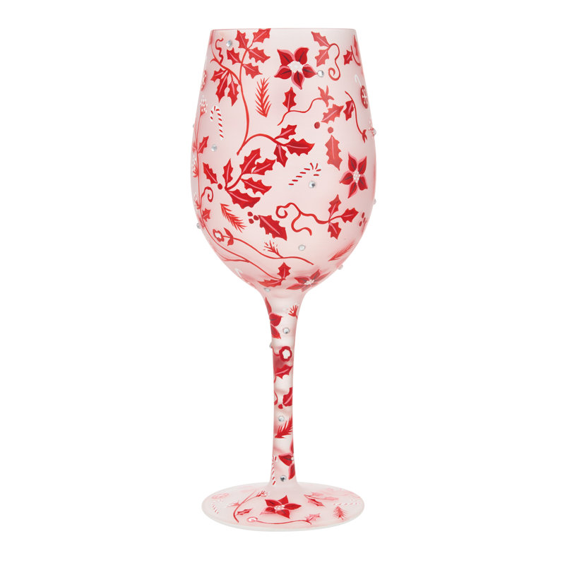 Verre à vin artisanal Enesco Lolita Christmas Ruby
