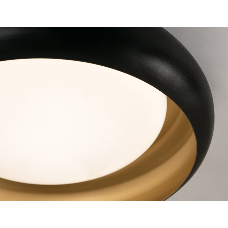 Plafonnier encastré à DEL 19 po Kayce - Finition blanche, Noir / or, Noir / or, H 4,7 po x l 19 po x P 4,7 po