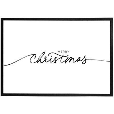 Burchinal Merry Christmas Hand Drawn Lettering - Single Picture Frame Print