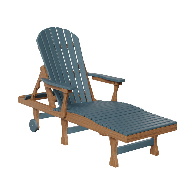 Berlin Gardens Comfo Back Chaise Lounge, Slate Top/Antique Mahogany Base