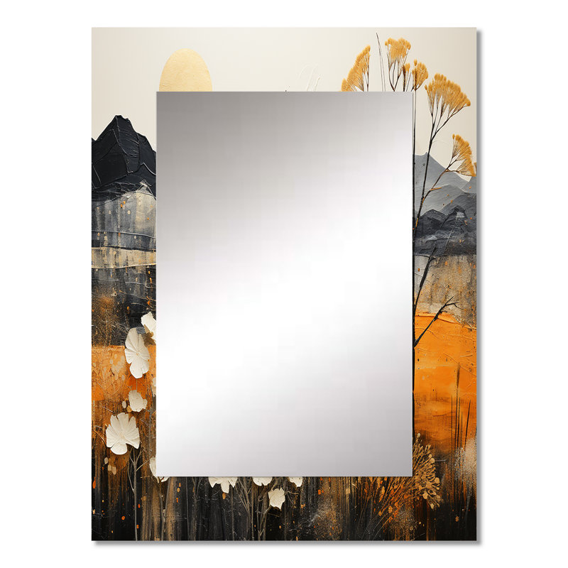 Bold Canyon Mirage II - Canyon Unique Mirror, Traditional Large Wall Mirror, Printed Metal Art, 32" x 24"