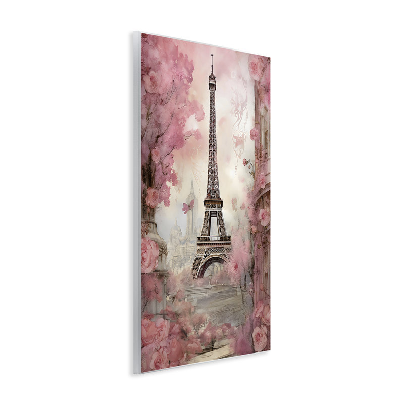 Plaque murale Paris City View in Bloom, design by Creative Studio, H 15 po x l 10 po