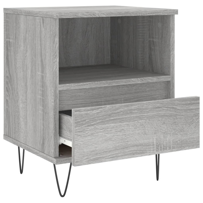 Ebenier 40cm W Manufactured Wood Bedside Table, Grey Sonoma, Individual