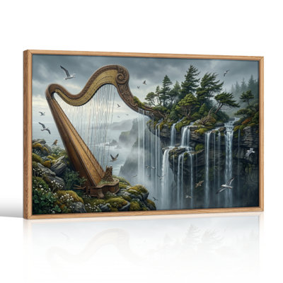 Ensemble de 1 tableau sur toile représentant un paysage fantastique